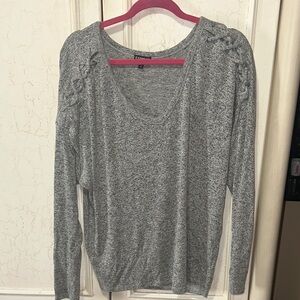 Gray Express Lace up Shoulder Women's Top